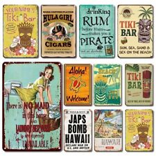 Rum Beach Bar Metal Sign Art Poster Kitchen Room Welcome Vintage Retro Tin Plate