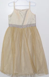 Magnificent Bonpoint Girl Size12 Gold Tulle Long Dress Originally $450 - Picture 1 of 7