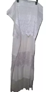 56" x 63" einzelne Gardine Panel eingebauter Valace. White Sheer KV7 - Bild 1 von 4