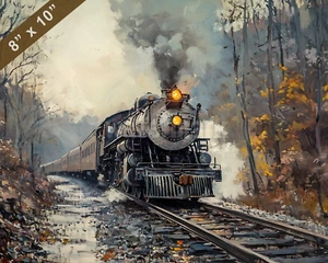 Historic train in Kentucky oil painting 8x10 Print 9.33.51AM 8.47.39PM - Picture 1 of 1