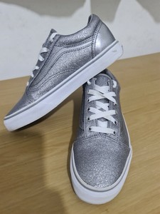 silver glitter vans size 5