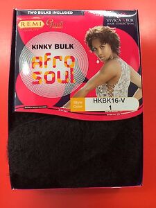 Vivica Fox Afro Soul Kinky Bulk 16" HKBK-V Remi Quality 100% Human Hair Braiding