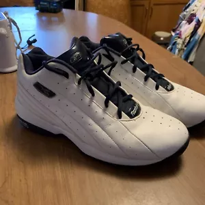 REEBOK Hexalite White Navy LOGO Men Size 11.5 Basketball Sneakers Very Nice !!! - Picture 1 of 21