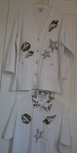 EMBELLISHED 2-PIECE KNIT JACKET & BLOUSE by LISA INTERNATIONAL, SZ 3X - Picture 1 of 8