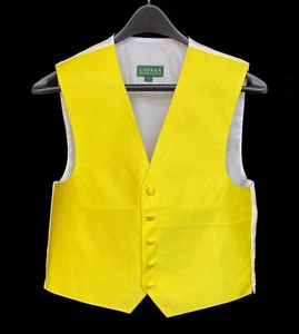 Men's Ralph Lauren Bright Yellow Tuxedo Vest Free Shipping Size S - Picture 1 of 3