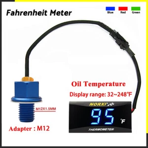 koso Motorcycle Oil temperature gauge 32~248℉ NORXI mini meter for Honda Yamaha  - Picture 1 of 12