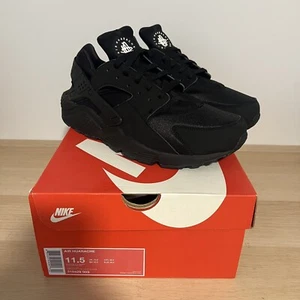 Nike Air Huarache Triple Black US11.5 UK10.5 318429-003 Brand New Deadstock - Picture 1 of 14