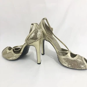 Oh Deer Shoes Gelato Gold Open Toe Sequin 11M 416389 - Picture 1 of 11