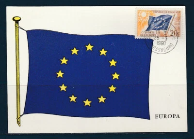 Fre carte maximum conseil de l'Europe num 18 le 20f  de 1959 oblitérés en 1960 - Photo 1/2
