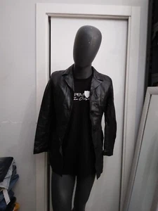 Alfa Genuine Leather Jacket Used Women Black Size 44 XYC884L - Picture 1 of 7