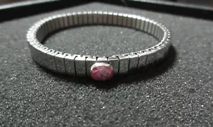 NOMINATION BRACELET Stainless Steel Pink Crystal ? Link Stretch Made in Italy - Picture 1 of 7