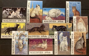 Maldives,cats,S.C#1964-95 S.C.V.$20 ,MNH, complete set of 12  issued in 1994 - Picture 1 of 1