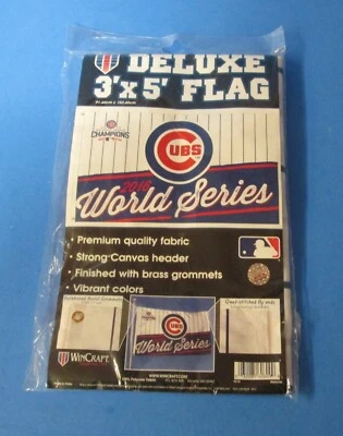 NUEVO EN PAQUETE Bandera de los Chicago Cubs Serie Mundial 2016 NLB 3' por 5' WinCraft poliéster rj Foto 1 de 2