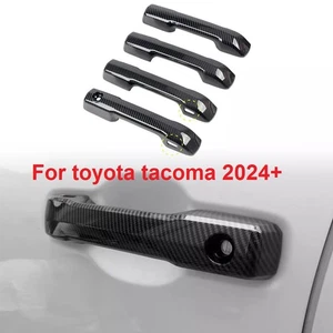 4pcs Carbon Look Exterior Door Handle Cover Trim For Toyota For Tacoma 2024-2025 - Picture 1 of 4
