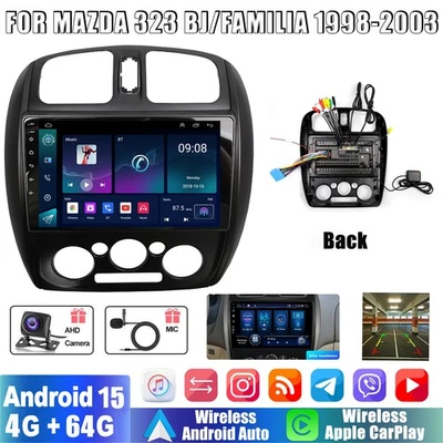 9" FOR MAZDA 323 FAMILIA 1998- 2003 CARPLAY ANDROID 15 HEAD UNIT STEREO GPS 64G - image 1 of 4