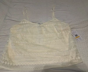 Jessica Simpson Ivory Crochet Tank Top Women’s Size Large NWT Boho Western - Picture 1 of 8
