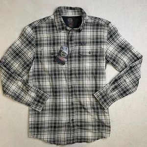 Wrangler ATG Shirt Men’s Size M Hike To Fish Long Sleeve Gray Black Plaid NWT - Picture 1 of 20