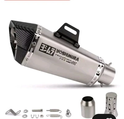 Universal Motorcycle Exhaust Silencer / Muffler 36-51 mm + DB Killer – Carbon /  - Image 1 of 3