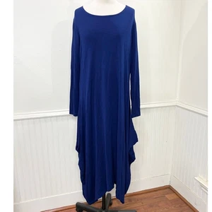 Abito Chelsea Bryn Walker taglia M NUOVO French Terry manica lunga drappeggiato Lagenlook - Foto 1 di 16