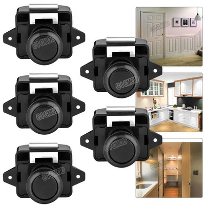 Push Lock Schloss Wohnmobil Wohnwagen Möbelschloss Button Schrank Verriegelung - Bild 1 von 4