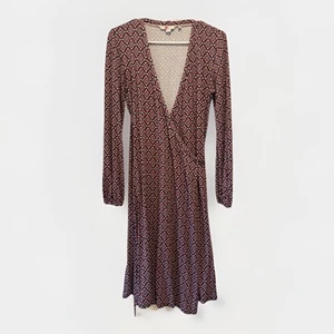 Boden Elodie Stretch Jersey Knit Wrap Dress 8 Medallion Print Knee Length Office - Picture 1 of 13