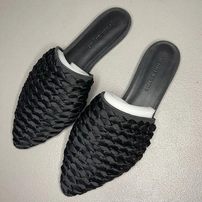 Jenni Kayne Seda Trenzada Negro Mules/Planos Deslizables EU40 US9.5/10 Hecho en Italia Nuevo Sin Caja Foto 1 de 4