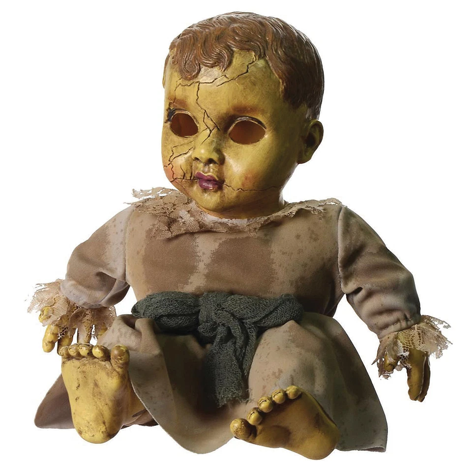 Haunted Doll With Sound 15 Halloween Prop Decoration Horror Cracked Creepy Toy