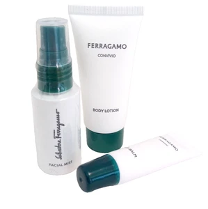 NEU Ferragamo CONVIVIO 3-teiliges Reise Bodylotion, Lippenbalsam, Gesichtsspray Set - Bild 1 von 3