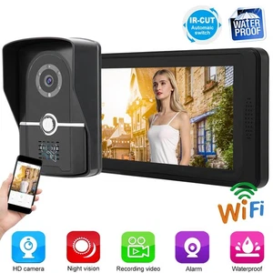 EU Plug 7 Touch Screen Waterproof Door Phone ID Card Unlocking Intercom Vi - Picture 1 of 15