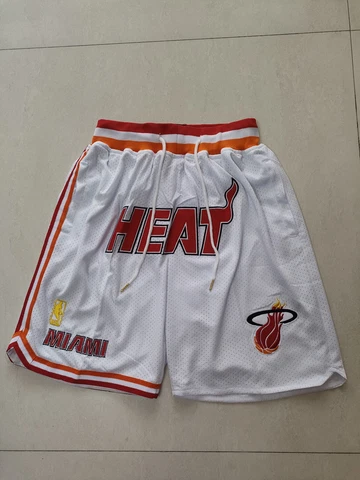 New Miami Heat City Version Men White Retro Basketball Shorts Size:S-3XL Cover