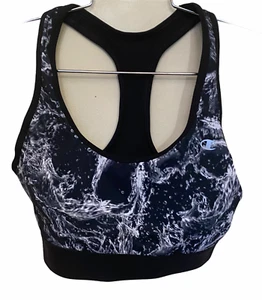 Sujetador deportivo Champion Racerback elástico negro mármol para mujer pequeño - Imagen 1 de 3