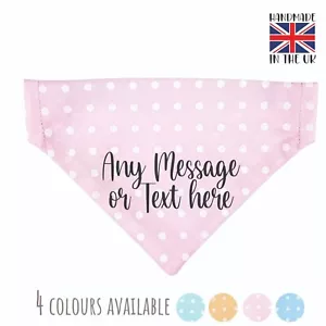 Handmade Personalised Dog Bandana Slide on Collar Neckerchief Scarf Gift Present - Picture 1 of 6