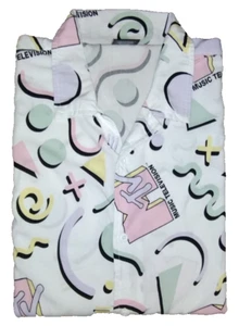 Camisa MTV Para Hombre Manga Corta Con Botones Varios Colores Rayón Talla L - Imagen 1 de 4