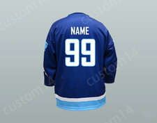 Custom FINLAND SUOMI NATIONAL TEAM NAME 99 BLUE HOCKEY JERSEY Top Stitched S-6XL