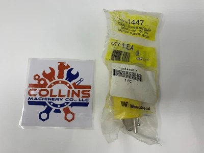 Woodhead 1447 NEMA 5-15P 125V Noetex Rubber Yellow Plug Super Safeway 2P 15A - Image 1 of 2