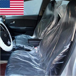 Fundas de asiento de plástico desechables universales para automóvil funda de cojín automática impermeable EE. UU. - Imagen 1 de 11