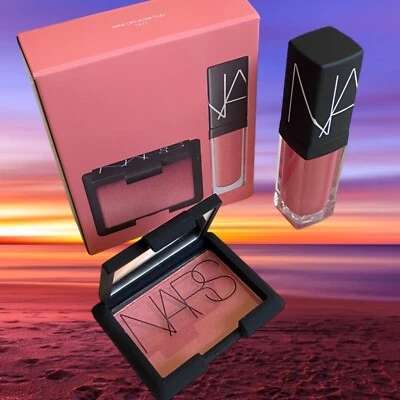 Lote de tallas de viaje Nars Orgasm Duo Blush Lip edición limitada rosa melocotón brillante Foto 1 de 4