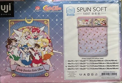 Sailor Moon 1 Spannbettlaken und 2 Kissenkoffer (lizenziert) - Bild 1 von 3