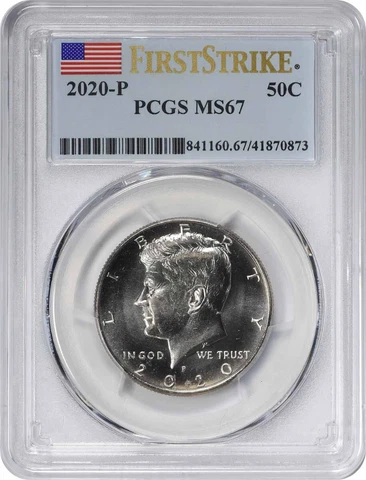 2020-P Kennedy Half Dollar MS67 First Strike PCGS Cover