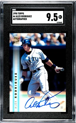 1998 Topps Auto Alex Rodriguez #A4 SGC 9.5 MT+ - Image 1 of 2