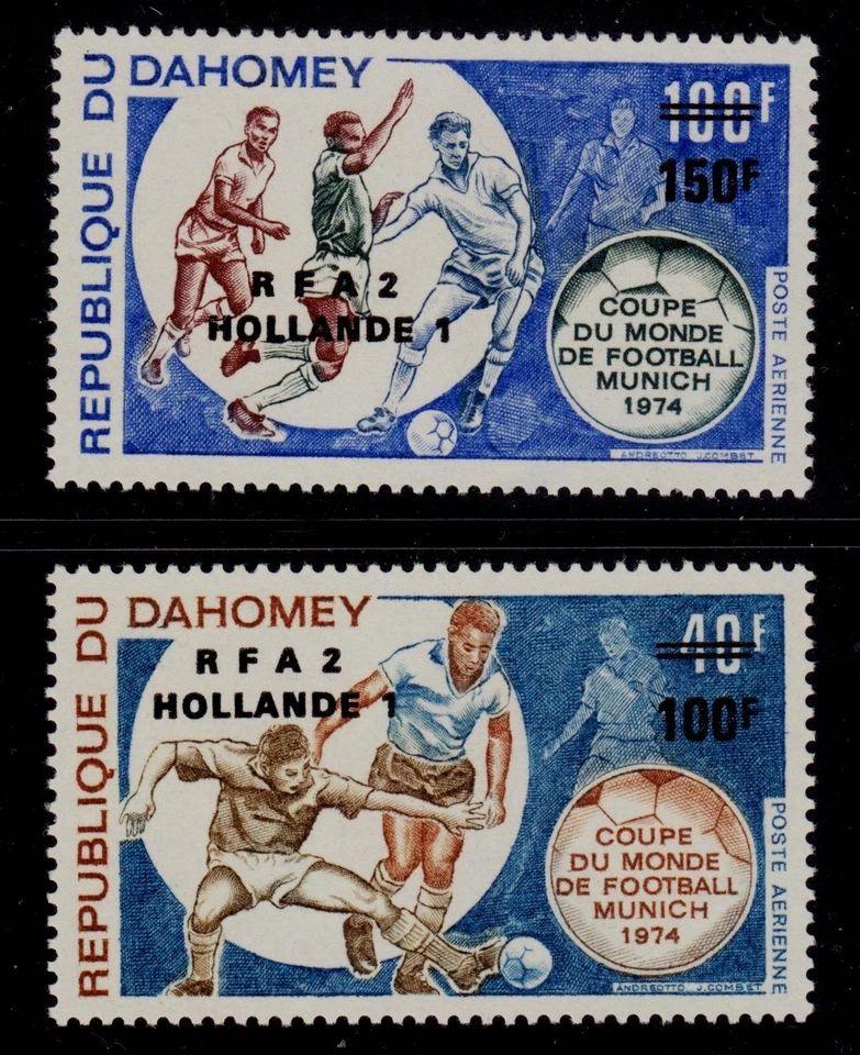 DAHOMEY   SCOTT# C219-C220   MNH    SOCCER TOPICAL - Image 1 of 1