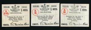 COCOS KEELING ISLANDS 1902 RUPEE CURRENCY NOTES SIGNED G CLUNIES ROSS - Picture 1 of 2