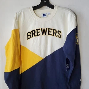 Milwaukee Brewers Sweatshirt Men’s Large Crew Neck Embroidered Logo Starter NWT - Picture 1 of 11