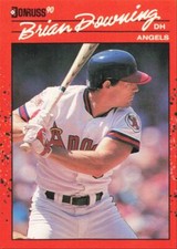 1990 Donruss Baseball Card Brian Downing California Angels #352