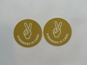Vintage Kindness Is Cool Peace Sign Stickers - Lot Of 2 - Approximately 3” - Picture 1 of 3