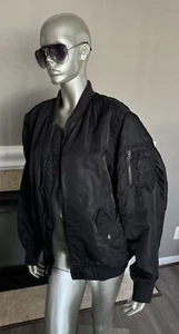 VTG Ralph Lauren Type E 67-RL Polo Jeans Military MA-1 Bomber Jacket SHERPA M 🔥 - Picture 1 of 11