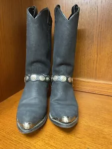 Abilene schwarze Damen-Cowboystiefel mit Geschirr Conchos und Zehenschutz Gr. 5,5 - Bild 1 von 6