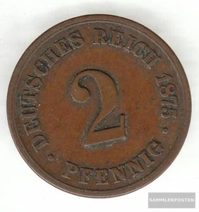 German Empire Jägernr: 2 1876 D Bronze very fine 1876 2 Pfennig smaller Imperial - Picture 1 of 1