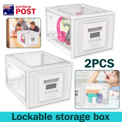 2X Large Medicine Lock Box Lockable Storage Box Lockbox Personal Item Kitchen AU - image 1 of 4