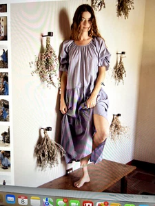 daughters of India Dress Blue XS Cotton Savanna Gown Blue Lagoon - Picture 1 of 6